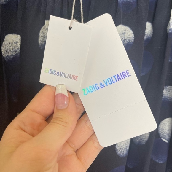 Zadig & Voltaire Rooka Dots Marine Dress Size XS NWT - Picture 11 of 13